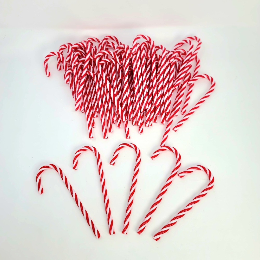 Plastic Candy Canes 6 Inโ Lot of 58 Red White Christmas Crafts Decorations Party
